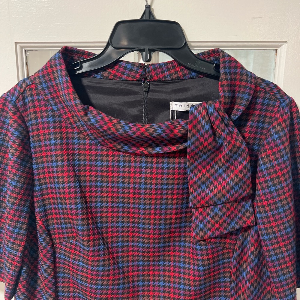 Trina Turk Delilah Glen Plaid Short Sleeve Sheath Dress in Multi size 10